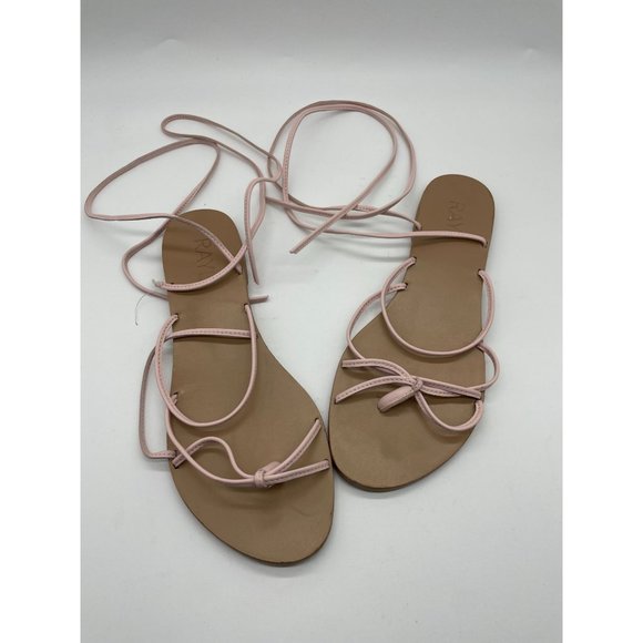 RAYE Spur Sandal in Nude 7 Leather Round Toe Brown/Pink *flawed - Picture 2 of 8